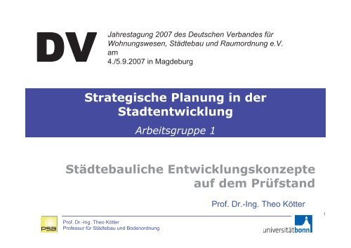 Städtebauliche Entwicklungskonzepte auf dem Prüfstand ...