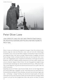 Peter Oliver Loew: »Das größte Unglück des Weltprotestantismus«.