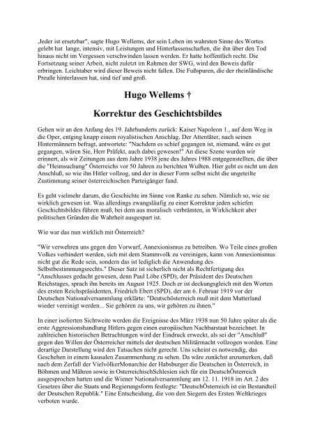 Abschied von Hugo Wellems - Deutschland Journal
