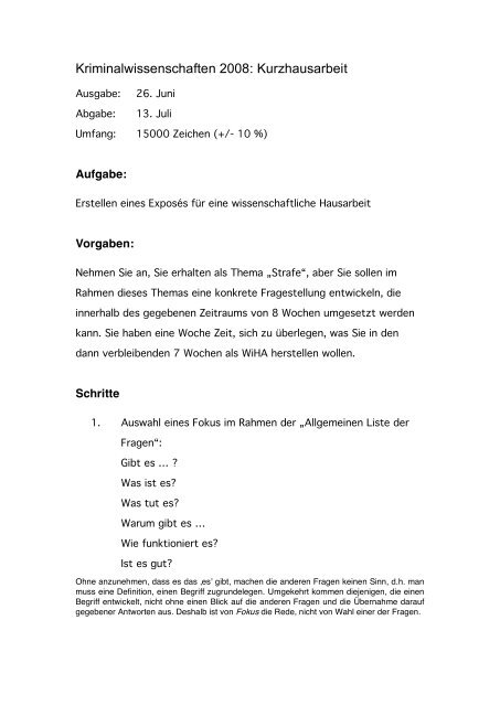 Wissenschaftliche Hausarbeit Handreichung Pdf