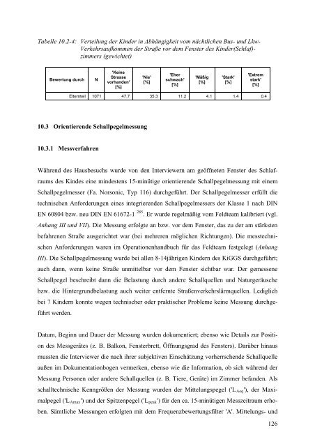 Kinder-Umwelt-Survey (KUS) 2003/06, Lärm - Deutscher ...