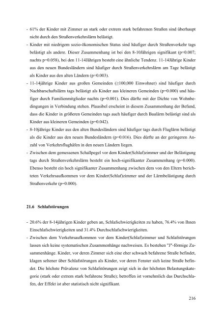 Kinder-Umwelt-Survey (KUS) 2003/06, Lärm - Deutscher ...
