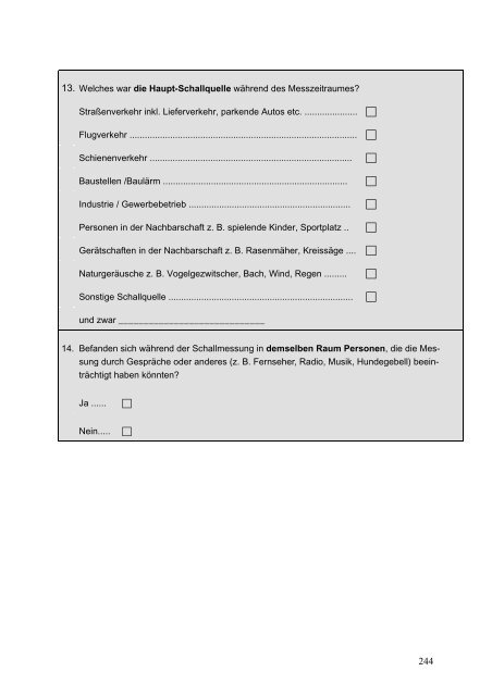 Kinder-Umwelt-Survey (KUS) 2003/06, Lärm - Deutscher ...