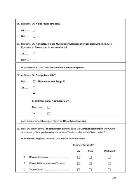 Kinder-Umwelt-Survey (KUS) 2003/06, Lärm - Deutscher ...