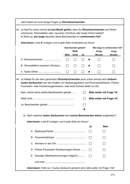 Kinder-Umwelt-Survey (KUS) 2003/06, Lärm - Deutscher ...