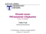 Chipkarten-Einführung an der Universität Gießen - DFN-CERT