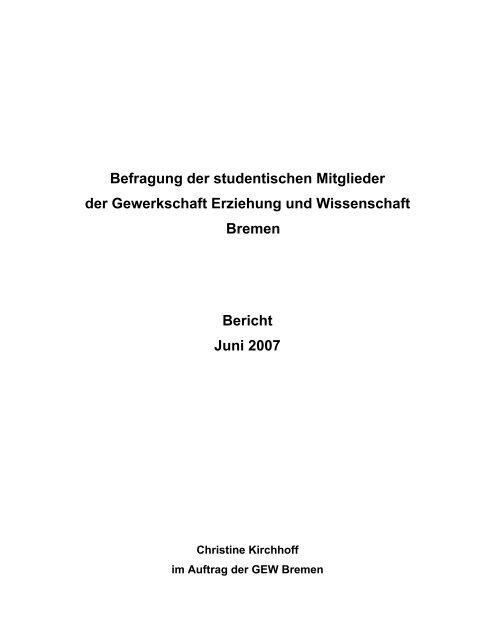 Befragung der studentischen Mitglieder der ... - DGB-Jugend