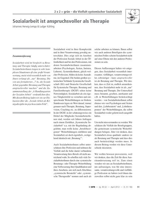 Sozialarbeit ist anspruchsvoller als Therapie (2012).pdf - DGSF