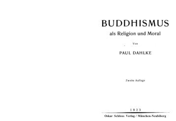 Buddhismus als Religion und Moral. - Dhamma-Dana.de