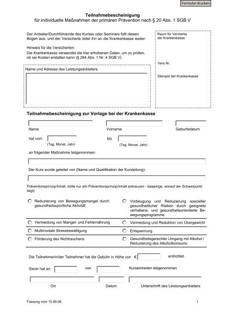 Teilnahmebescheinigung Fur Individuelle Massnahmen Der Primaren