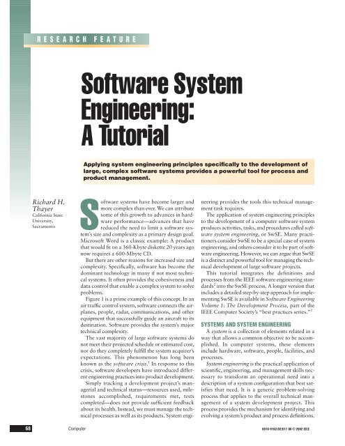 Software System Engineering: A Tutorial