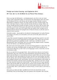 Text: Joh 12, 34-36 (Reihe V), von Pfarrer Peter Schwarz - Diakonie ...