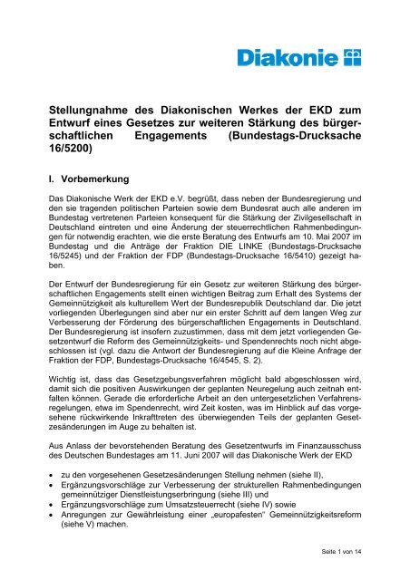 Stellungnahme (PDF, 99 KB) - Diakonie Deutschland