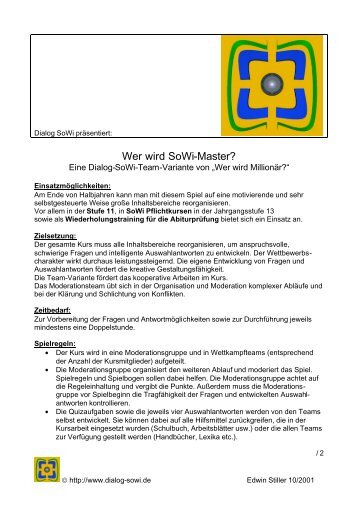 Wer wird SoWi-Master? - Dialog SoWi