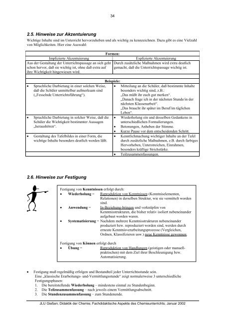 Fachdidaktische Aspekte des Chemieunterrichts - Dickhaeuser.de