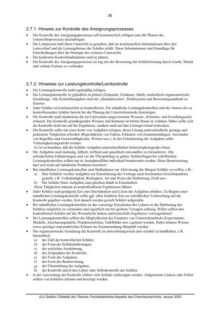 Fachdidaktische Aspekte des Chemieunterrichts - Dickhaeuser.de