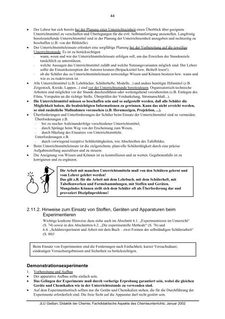 Fachdidaktische Aspekte des Chemieunterrichts - Dickhaeuser.de