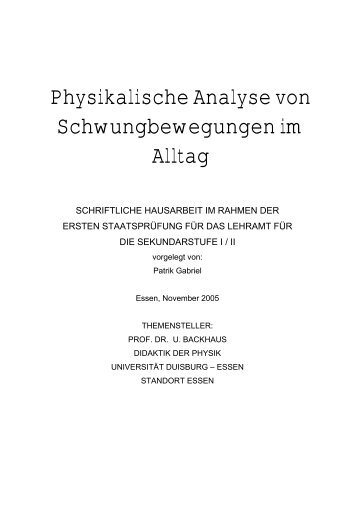 Physikalische Analyse von Schwungbewegungen im Alltag