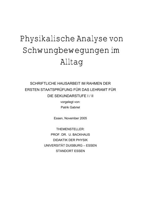 Physikalische Analyse von Schwungbewegungen im Alltag