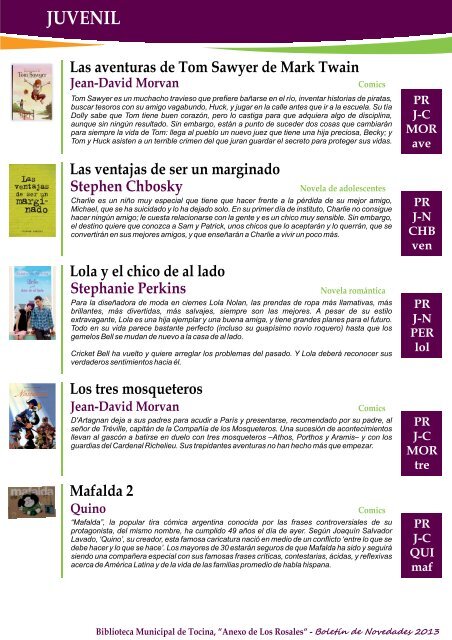 Boletín de Novedades Anexo de Los Rosales