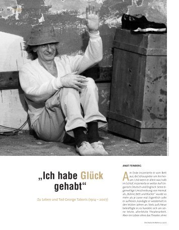 „Ich habe Glück gehabt“ - Die Deutsche Bühne