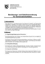 Benützungs- und Gebührenordnung für Gemeindelokalitäten - Diegten