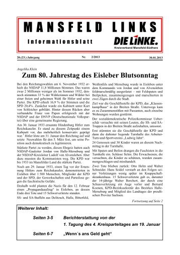 Ausgabe Februar 2013 - DIE LINKE. Kreisverband Mansfeld-Südharz