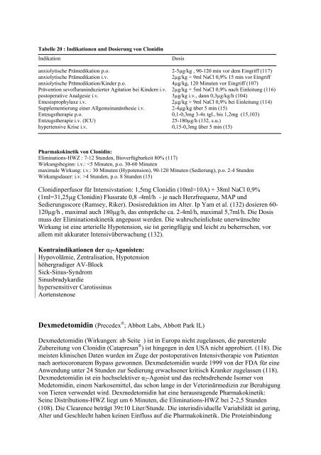 Clonidin und Dexmedetomidin - Dr. Dietmar Weixler