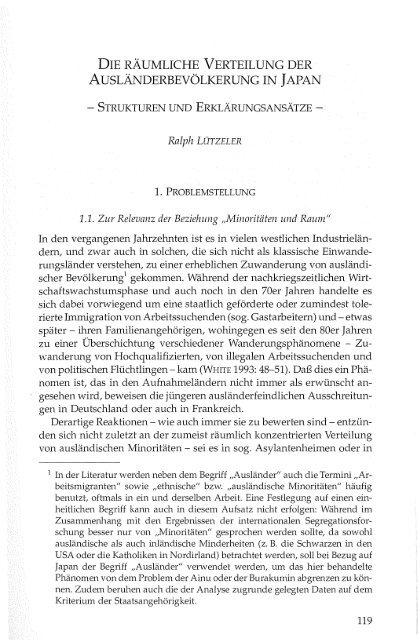 die räumliche verteilung der ausländerbevölkerung in japan - DIJ