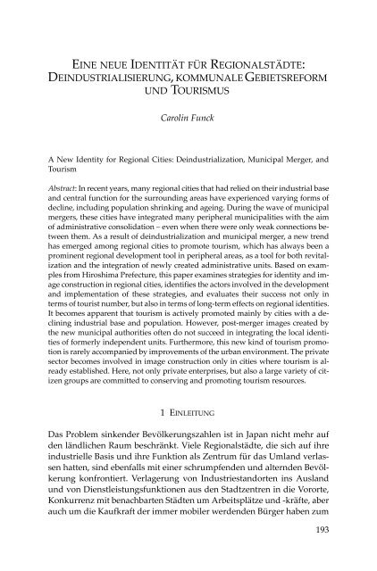 eine neue identität für regionalstädte: deindustrialisierung ... - DIJ