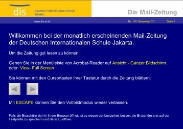 Willkommen bei der monatlich erscheinenden Mail-Zeitung der ... - DIS