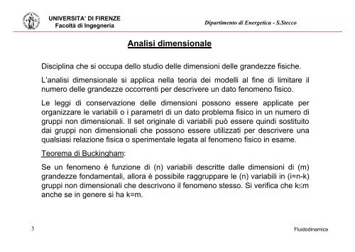 Analisi dimensionale - Dipartimento di Ingegneria informatica ...