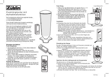 Funktürglocke mit Aufnahmefunktion - Distrelec