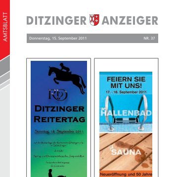 Ditzinger Anzeiger KW 37/2011 - Ditzingen