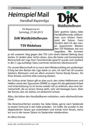 27.04..2013 TSV Rödelsee - DJK Waldbüttelbrunn