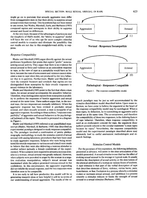 The Role of Male Sexual Arousal in Rape: Six Models