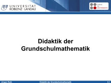 Didaktik der Grundschulmathematik - Didaktik der Mathematik ...