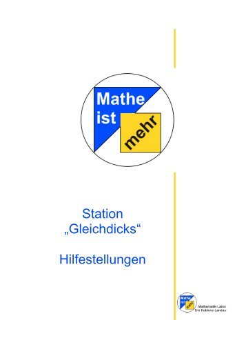 Station „Gleichdicks“ Hilfestellungen