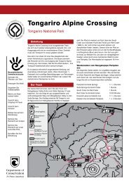 German version of the Tongariro Alpine Crossing factsheet