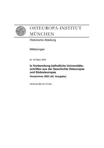 OSTEUROPA-INSTITUT MÜNCHEN - Institut für Ost- und ...