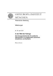 OSTEUROPA-INSTITUT MÜNCHEN - Institut für Ost- und ...