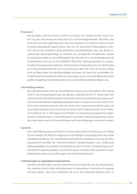 Geschäftsbericht 2012 - Donner & Reuschel