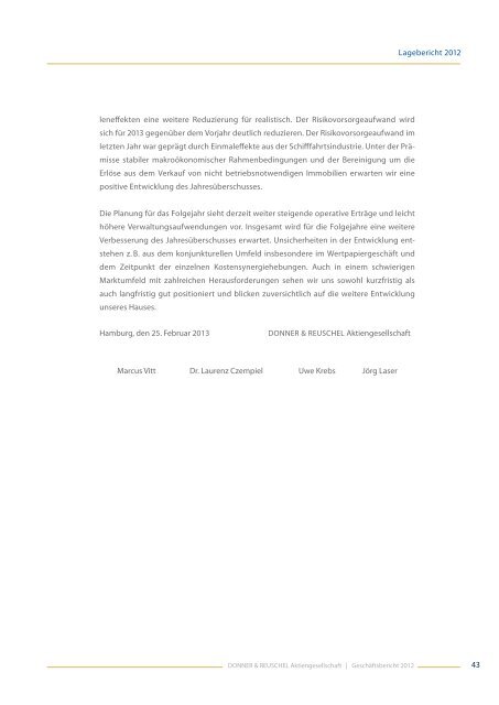Geschäftsbericht 2012 - Donner & Reuschel