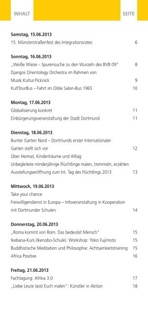 15. bis 23. Juni 2013 - Stadt Dortmund