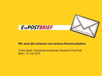 Präsentation Frank Appel - Deutsche Post DHL
