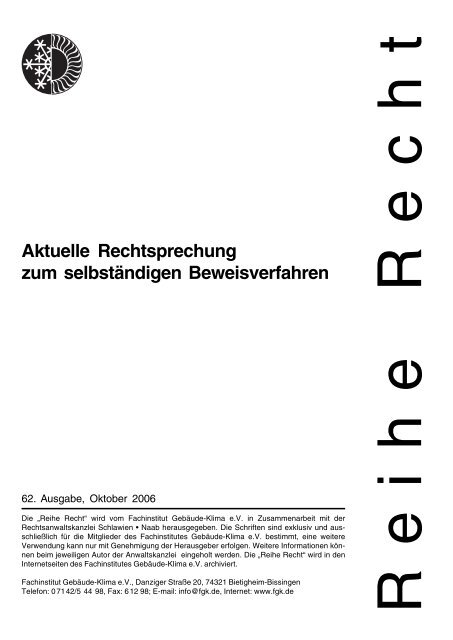 Aktuelle Rechtsprechung zum selbständigen Beweisverfahren