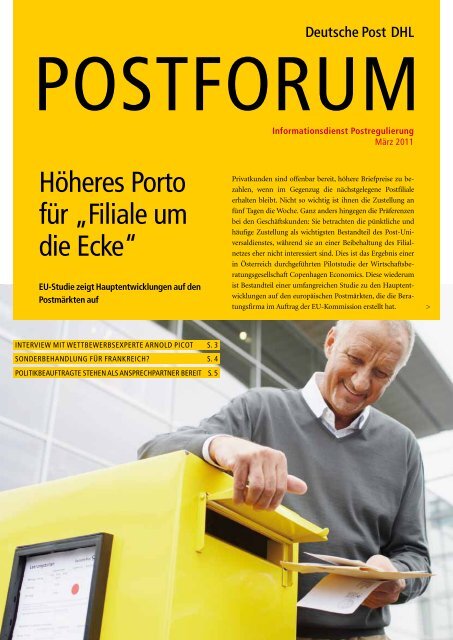 Höheres Porto für „Filiale um die Ecke“ - Deutsche Post DHL