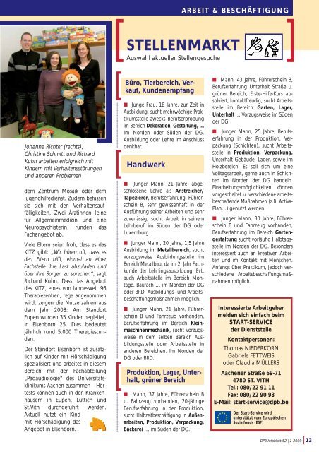 Infoblatt 1/2009, Nr. 52 - Dienststelle für Personen mit Behinderung