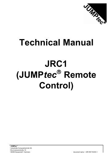 Technical Manual JRC1 (JUMPtec Remote Control)