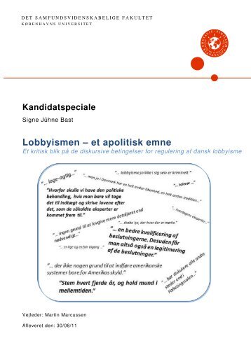 Lobbyismen – et apolitisk emne - Dr